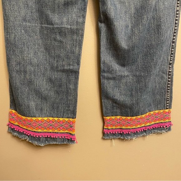 J.Crew Denim Boot Crop Jean In Frayed Hem embellished Womens Size 10 - Picture 6 of 16